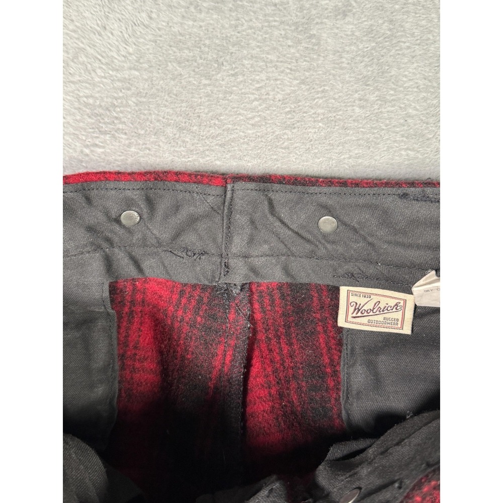 Woolrich Pants Mens 34x30 (Act 31x30) Red Plaid Wool Flannel Jogger Cuffed - Picture 12 of 13